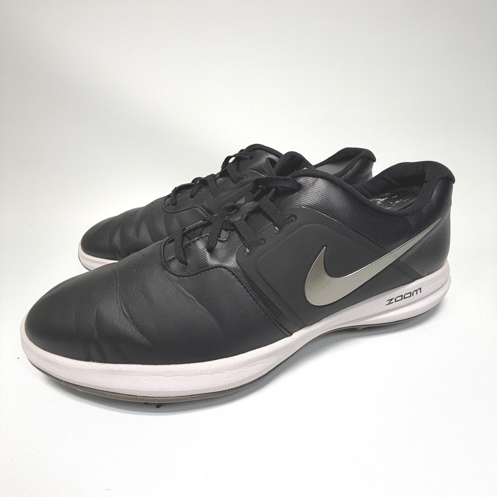Nike Zoom Golf Shoes Black Leather Men's 11.5 Soft Spike‎